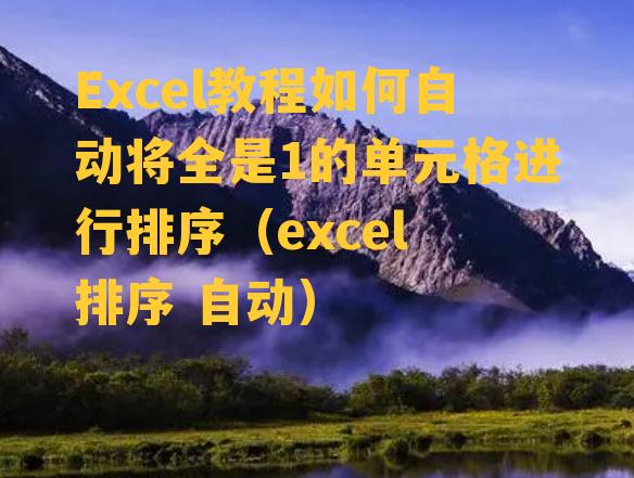 Excel教程如何自动将全是1的单元格进行排序（excel 排序 自动）