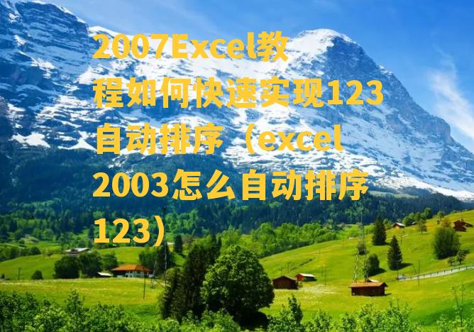 2007Excel教程如何快速实现123自动排序（excel2003怎么自动排序123）