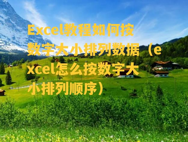 Excel教程如何按数字大小排列数据（excel怎么按数字大小排列顺序）