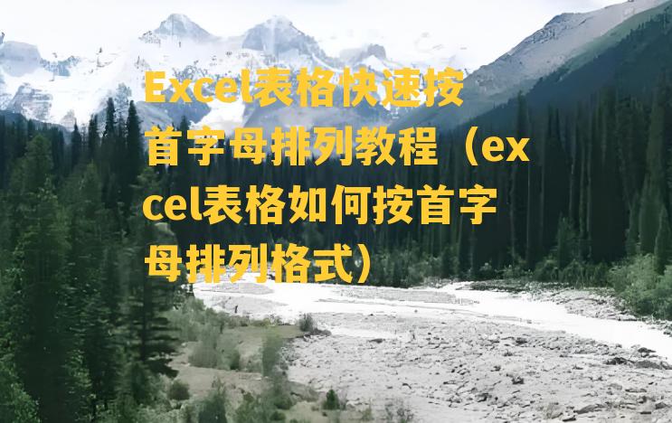 Excel表格快速按首字母排列教程（excel表格如何按首字母排列格式）