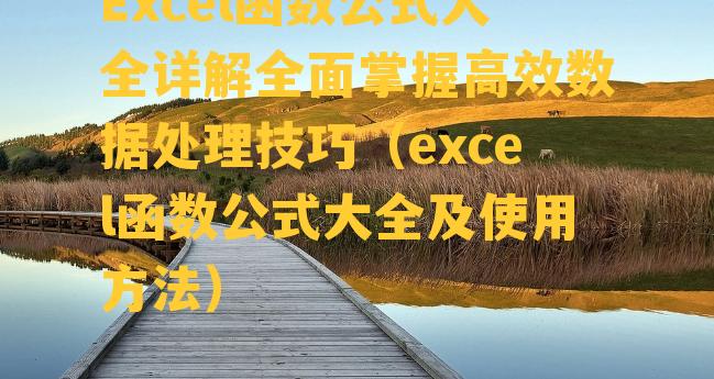 Excel函数公式大全详解全面掌握高效数据处理技巧（excel函数公式大全及使用方法）