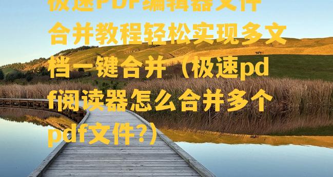 极速PDF编辑器文件合并教程轻松实现多文档一键合并（极速pdf阅读器怎么合并多个pdf文件?）