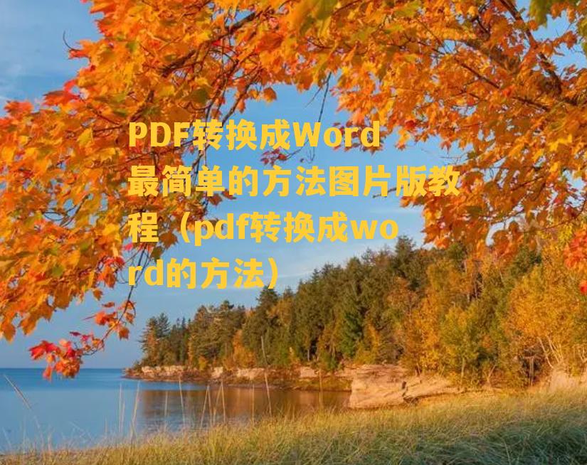 PDF转换成Word最简单的方法图片版教程（pdf转换成word的方法）