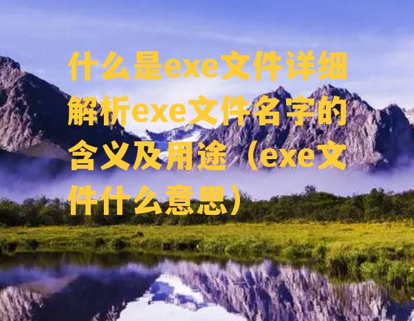 什么是exe文件详细解析exe文件名字的含义及用途（exe文件什么意思）