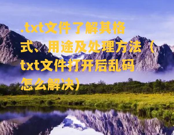 .txt文件了解其格式、用途及处理方法（txt文件打开后乱码怎么解决）