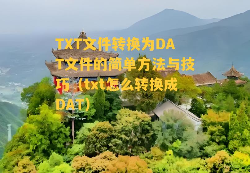 TXT文件转换为DAT文件的简单方法与技巧（txt怎么转换成DAT）