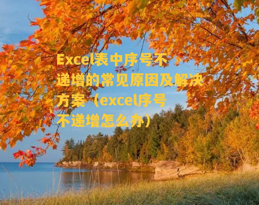 Excel表中序号不递增的常见原因及解决方案（excel序号不递增怎么办）