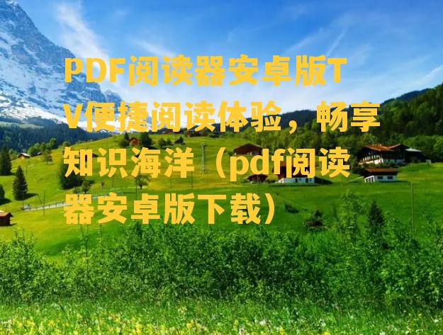 PDF阅读器安卓版TV便捷阅读体验，畅享知识海洋（pdf阅读器安卓版下载）