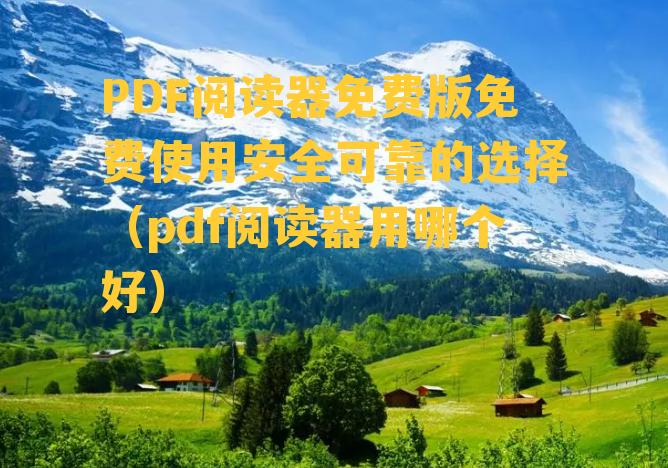 PDF阅读器免费版免费使用安全可靠的选择（pdf阅读器用哪个好）