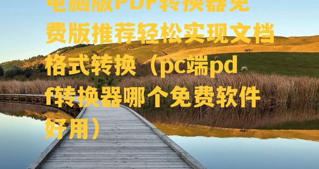 电脑版PDF转换器免费版推荐轻松实现文档格式转换（pc端pdf转换器哪个免费软件好用）