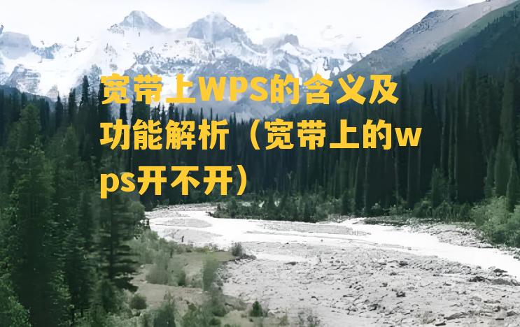 宽带上WPS的含义及功能解析（宽带上的wps开不开）