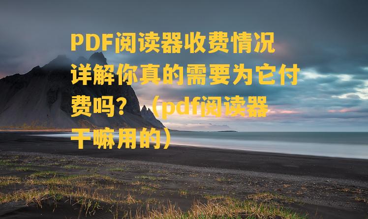 PDF阅读器收费情况详解你真的需要为它付费吗？（pdf阅读器干嘛用的）