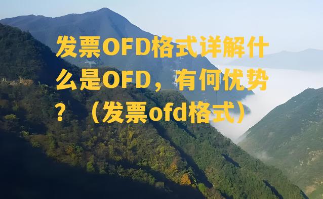 发票OFD格式详解什么是OFD，有何优势？（发票ofd格式）