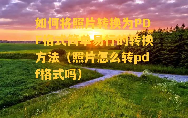 如何将照片转换为PDF格式简单易行的转换方法（照片怎么转pdf格式吗）