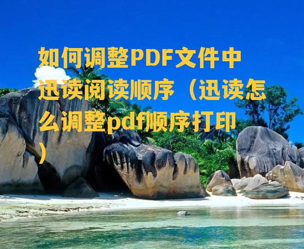 如何调整PDF文件中迅读阅读顺序（迅读怎么调整pdf顺序打印）