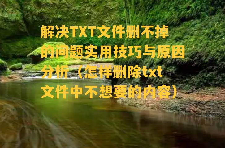 解决TXT文件删不掉的问题实用技巧与原因分析（怎样删除txt文件中不想要的内容）