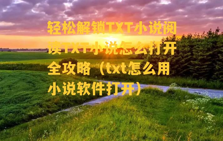 轻松解锁TXT小说阅读TXT小说怎么打开全攻略（txt怎么用小说软件打开）