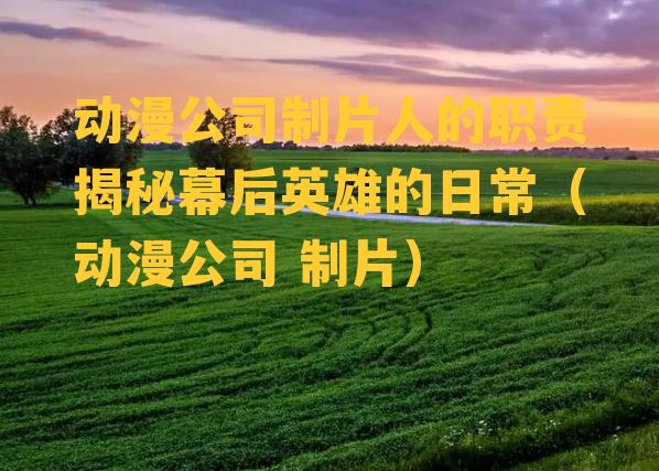 动漫公司制片人的职责揭秘幕后英雄的日常（动漫公司 制片）