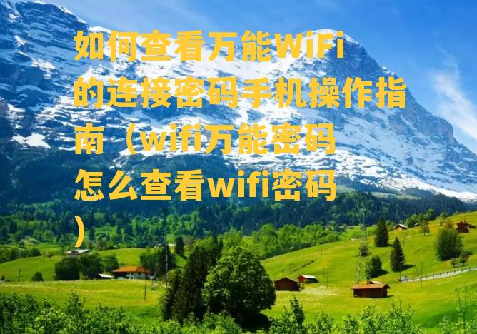 如何查看万能WiFi的连接密码手机操作指南（wifi万能密码怎么查看wifi密码）