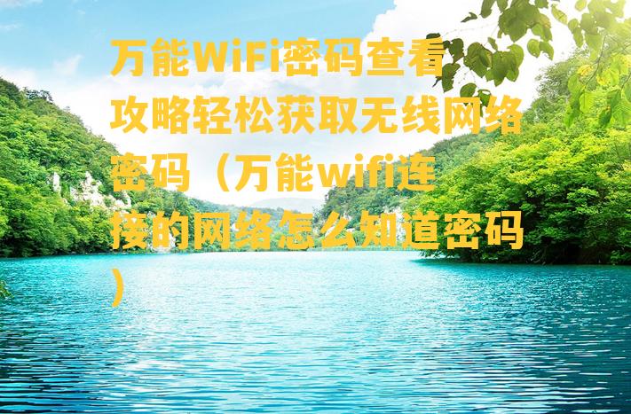 万能WiFi密码查看攻略轻松获取无线网络密码（万能wifi连接的网络怎么知道密码）