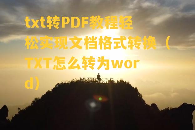 txt转PDF教程轻松实现文档格式转换（TXT怎么转为word）