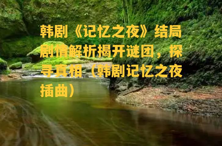 韩剧《记忆之夜》结局剧情解析揭开谜团，探寻真相（韩剧记忆之夜插曲）