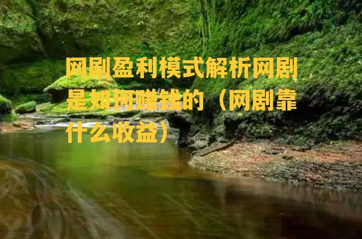 网剧盈利模式解析网剧是如何赚钱的（网剧靠什么收益）