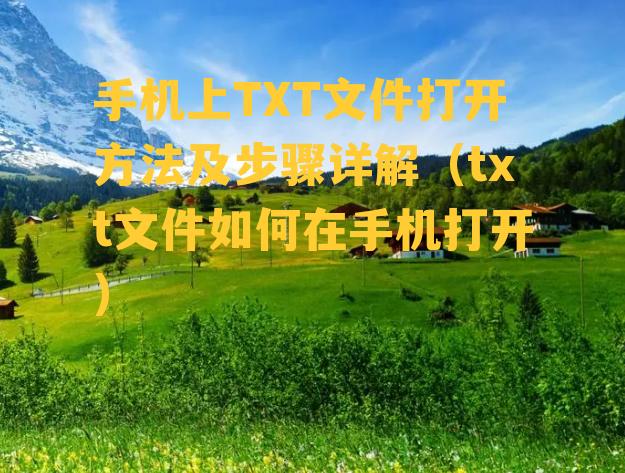 手机上TXT文件打开方法及步骤详解（txt文件如何在手机打开）