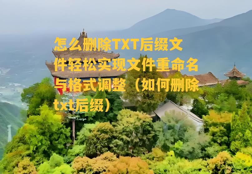 怎么删除TXT后缀文件轻松实现文件重命名与格式调整（如何删除txt后缀）