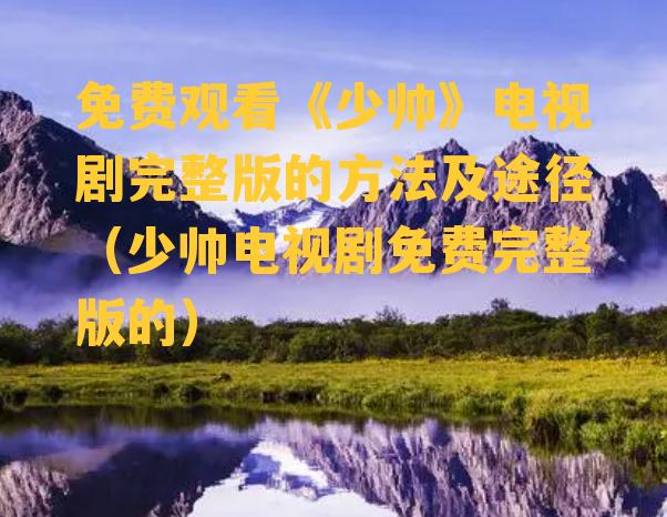 免费观看《少帅》电视剧完整版的方法及途径（少帅电视剧免费完整版的）