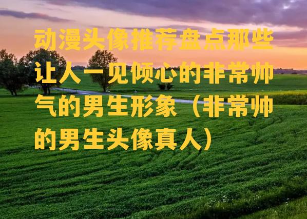 动漫头像推荐盘点那些让人一见倾心的非常帅气的男生形象（非常帅的男生头像真人）