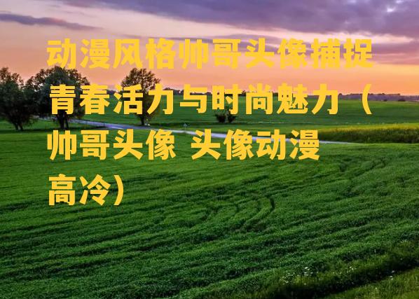 动漫风格帅哥头像捕捉青春活力与时尚魅力（帅哥头像 头像动漫 高冷）