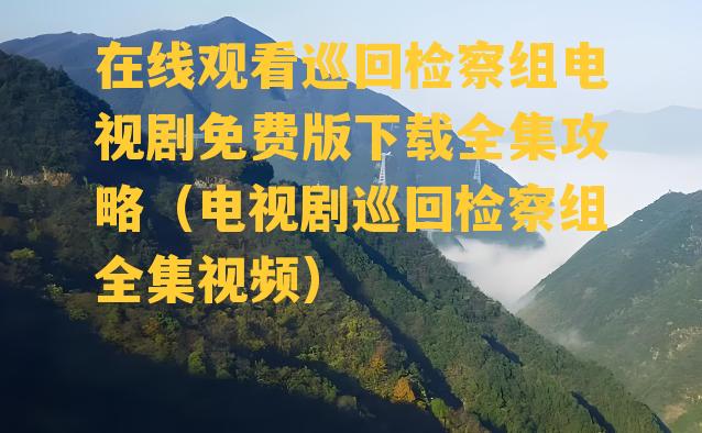 在线观看巡回检察组电视剧免费版下载全集攻略（电视剧巡回检察组全集视频）